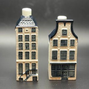 KLM Airlines Blue Delft BOLS Royal Holland Miniature House #57 and #23